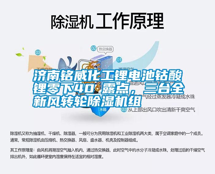 濟(jì)南銘威化工鋰電池鈷酸鋰零下40℃露點，三臺全新風(fēng)轉(zhuǎn)輪除濕機(jī)組