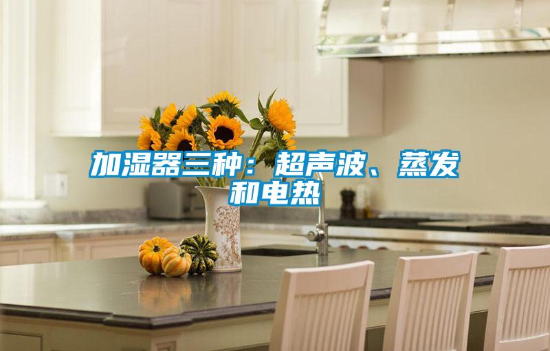加濕器三種：超聲波、蒸發和電熱