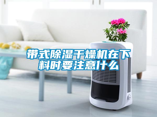 帶式除濕干燥機在下料時要注意什么