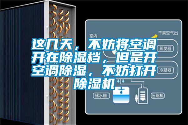 這幾天，不妨將空調(diào)開在除濕檔，但是開空調(diào)除濕，不妨打開除濕機