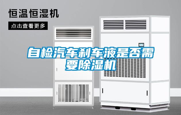 自檢汽車剎車液是否需要除濕機
