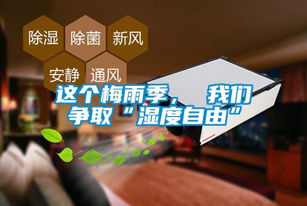 這個梅雨季， 我們爭取“濕度自由”