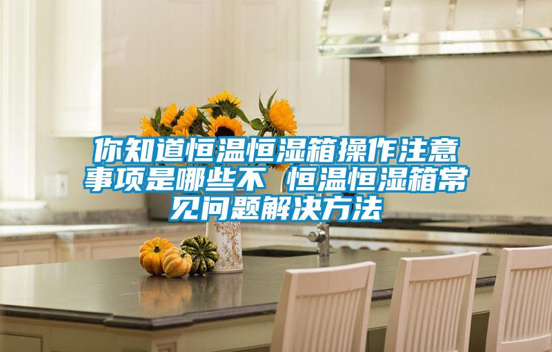 你知道恒溫恒濕箱操作注意事項是哪些不 恒溫恒濕箱常見問題解決方法