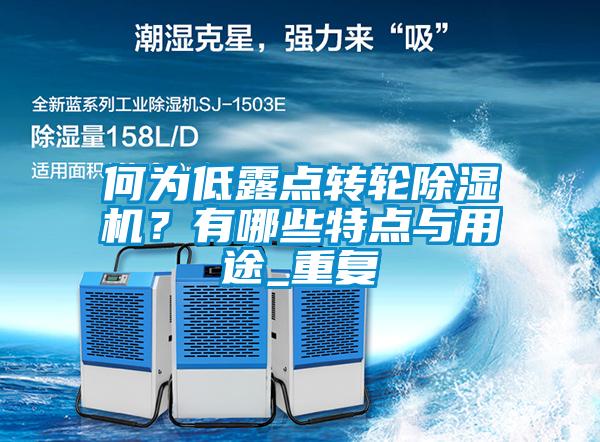 何為低露點轉輪除濕機？有哪些特點與用途_重復