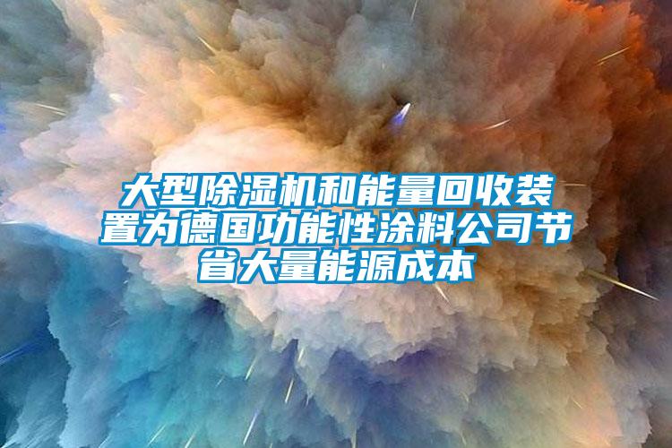 大型除濕機和能量回收裝置為德國功能性涂料公司節省大量能源成本
