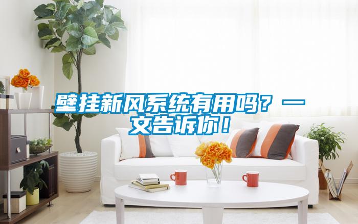 壁掛新風(fēng)系統(tǒng)有用嗎？一文告訴你！