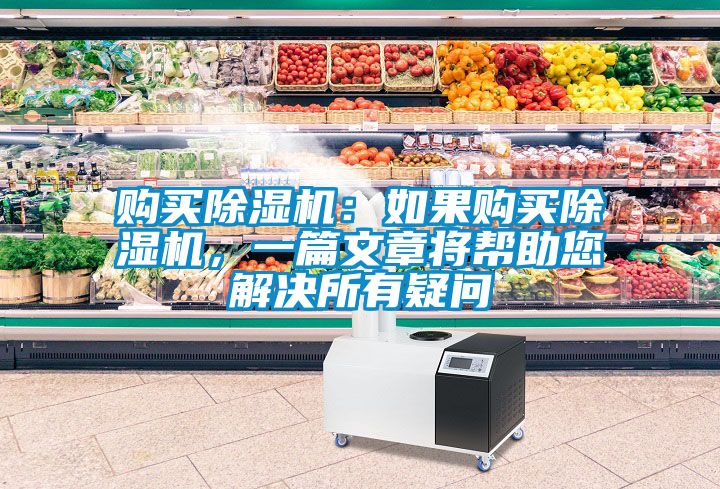購買除濕機：如果購買除濕機，一篇文章將幫助您解決所有疑問