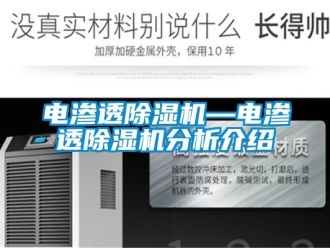 行業新聞電滲透除濕機—電滲透除濕機分析介紹