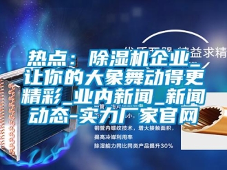 行業新聞熱點：除濕機企業_讓你的大象舞動得更精彩_業內新聞_新聞動態-實力廠家官網
