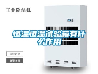 知識百科恒溫恒濕試驗箱有什么作用