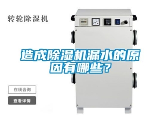 行業新聞造成除濕機漏水的原因有哪些？