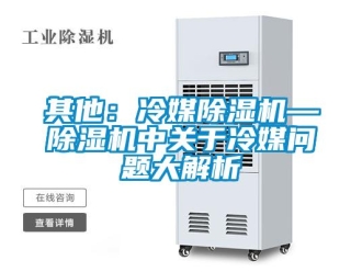 行業(yè)新聞其他：冷媒除濕機(jī)—除濕機(jī)中關(guān)于冷媒問題大解析