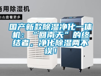 行業新聞國產新款除濕凈化一體機：“回南天”的終結者，凈化除濕兩不誤！
