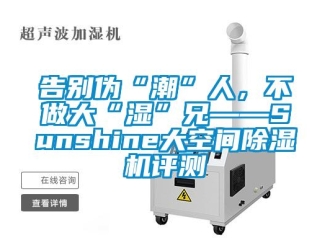 行業新聞告別偽“潮”人，不做大“濕”兄——Sunshine大空間除濕機評測